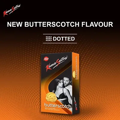 Buy A Kamasutra Lubricated Condoms Orange Colored Butterscotch