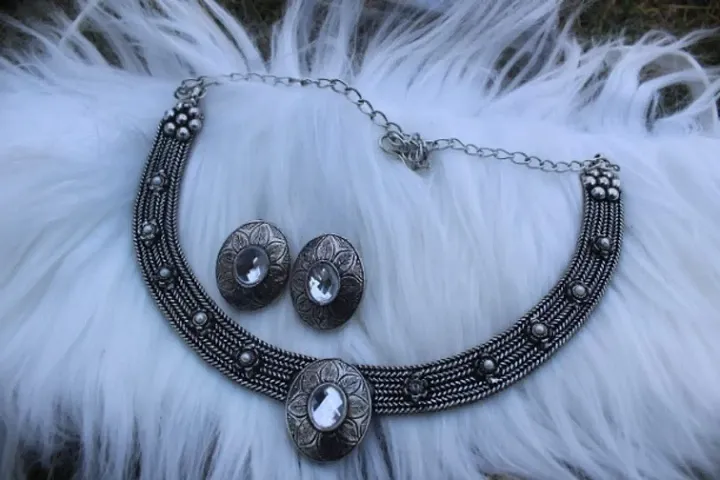 Fancy Oxidised Silver Jewellery Set