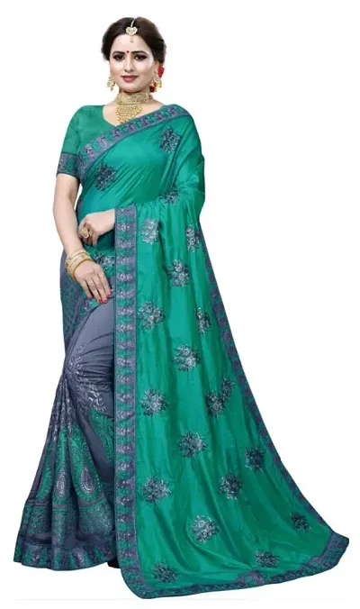 Stylish Pure Silk Embroidered Bollywood Sarees