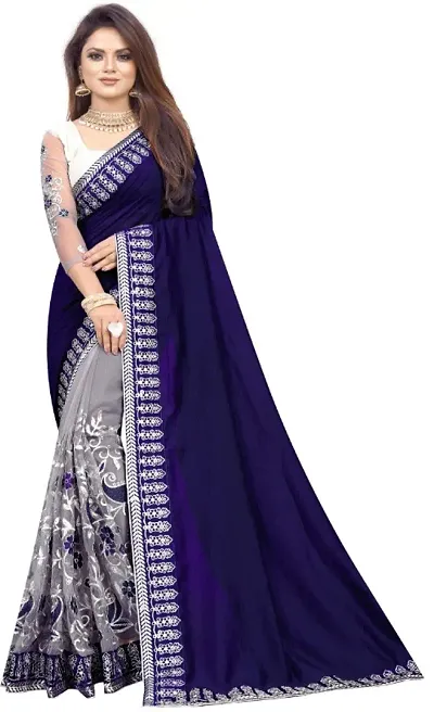 Stylish Chiffon Embroidered Sarees with Blouse Piece