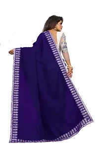 Stylish Multicolored Chiffon Embroidered Saree with Blouse piece-thumb3