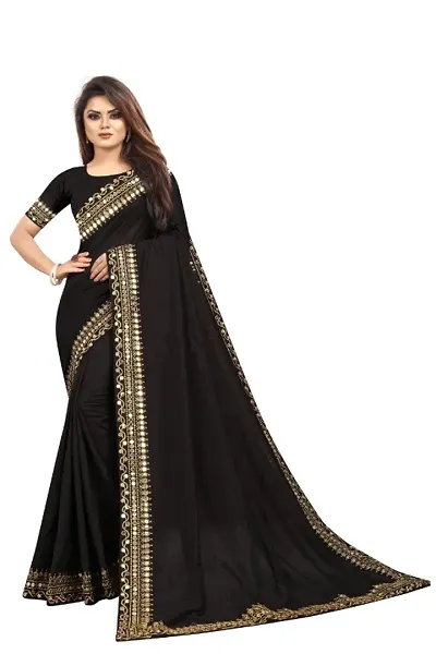 Attractive Chiffon Embroidered Saree with Blouse Piece