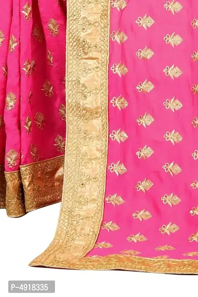 Attractive Chiffon Embroidered Saree with Blouse piece-thumb2