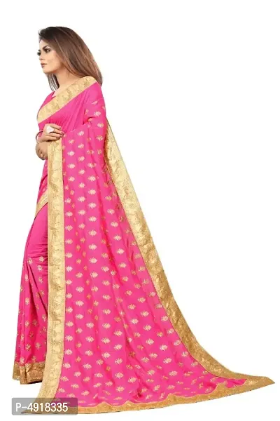 Attractive Chiffon Embroidered Saree with Blouse piece-thumb3