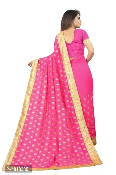 Attractive Chiffon Embroidered Saree with Blouse piece-thumb4