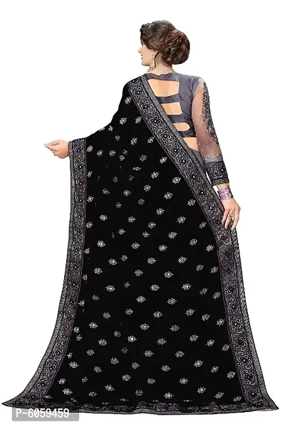 Embroidered Fashion Embellished Bollywood Vichitra Silk Saree-thumb2