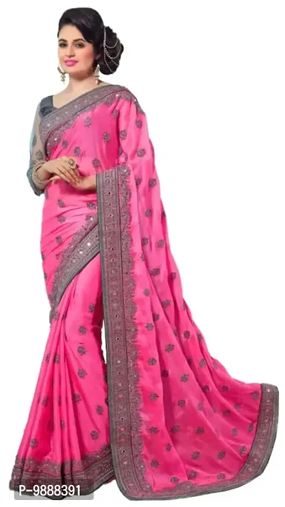 Trendy Designer, Embroidered, Solid Bollywood, Georgette, Art Silk Blend Saree-thumb0