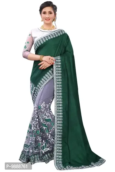 Trendy Designer Multicolored, Embroidered Georgette Net Saree with Blouse piece