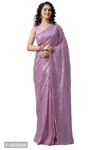 Partywear Classic Georgette Sequined Saree with Blouse piece