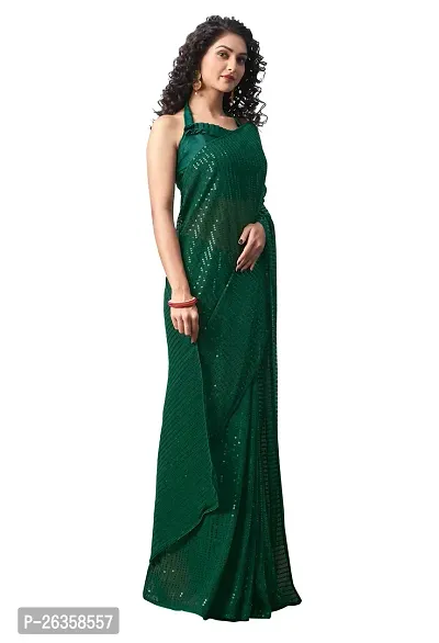 Partywear Classic Georgette Sequined Saree with Blouse piece-thumb5