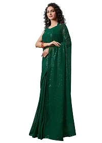 Partywear Classic Georgette Sequined Saree with Blouse piece-thumb1