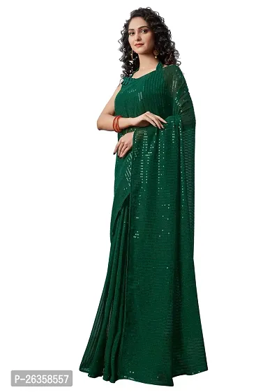 Partywear Classic Georgette Sequined Saree with Blouse piece-thumb2