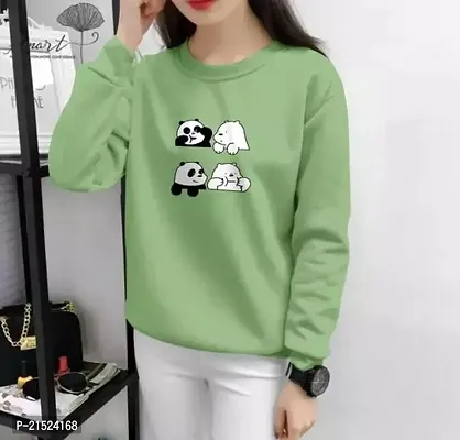 Attractive Green Cotton Printed Tshirt For Women-thumb0