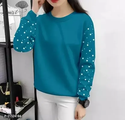 Attractive Green Cotton Printed Tshirt For Women