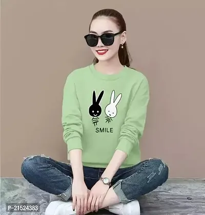 Attractive Green Cotton Printed Tshirt For Women-thumb0