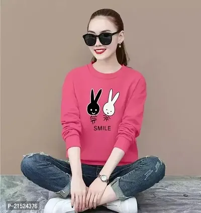 Attractive Pink Cotton Printed Tshirt For Women