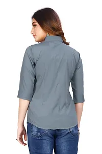 Classic Cotton Blend Solid Shirt for Women-thumb1