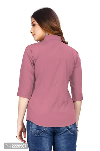 Classic Cotton Blend Solid Shirt for Women-thumb2