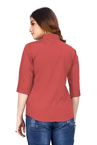 Classic Cotton Blend Solid Shirt for Women-thumb2