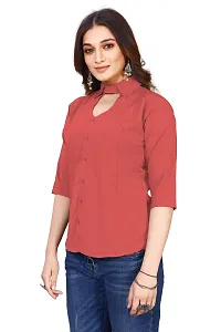 Classic Cotton Blend Solid Shirt for Women-thumb3