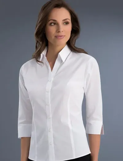 Classic Blend Solid Shirt for Women