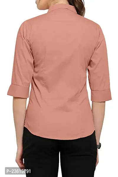 Women Regular Solid Curved Collar Formal Shirt-thumb2