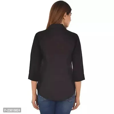 Elegant Cotton Blend Solid Shirt For Women-thumb3
