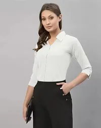 Women Regular Solid Curved Collar Formal Shirt-thumb3