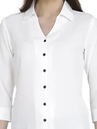 Women Regular Solid Curved Collar Formal Shirt-thumb2