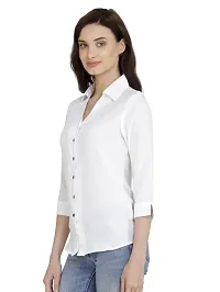 Women Regular Solid Curved Collar Formal Shirt-thumb3