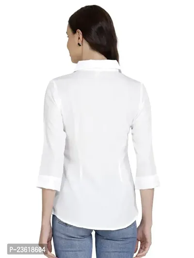 Women Regular Solid Curved Collar Formal Shirt-thumb5