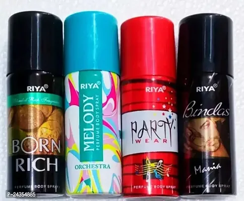 Riya Melody  Bindas  Party Wear  Born Rich Mini Perfume Body Spray (40ml Each) Pack Of 4pcs-thumb0