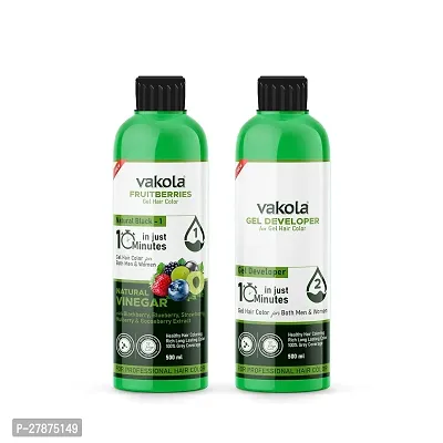 Vakola Natural Black Professional Gel hair Color for Both MenWomen -500mlx2-thumb2