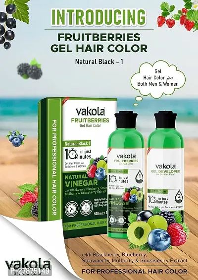 Vakola Natural Black Professional Gel hair Color for Both MenWomen -500mlx2-thumb3