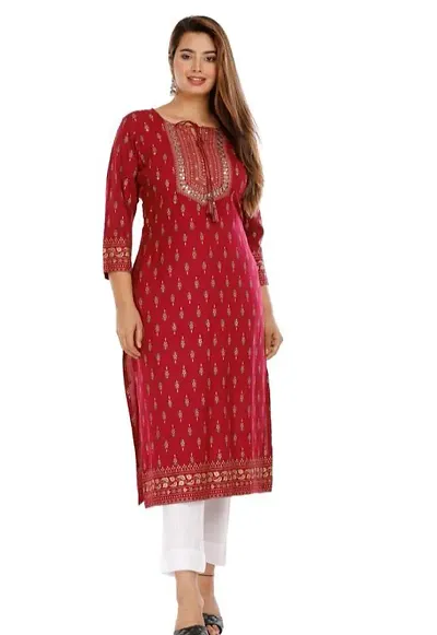 Stylish Rayon Stitched Kurti For Women