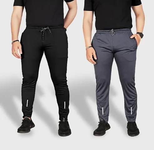 Solid Men Track Pants- Combo pack of 2