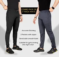 Classic Polyester Solid Track Pants for Men, Pack of 2-thumb2