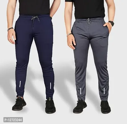 Classic Polyester Solid Track Pants for Men, Pack of 2-thumb0