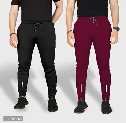 Classic Polyester Solid Track Pants for Men