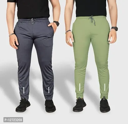 Classic Polyester Solid Track Pants for Men-thumb0