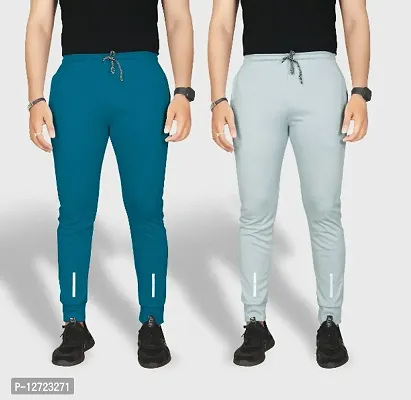 Classic Polyester Solid Track Pants for Men