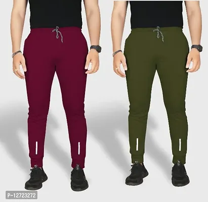 Classic Polyester Solid Track Pants for Men