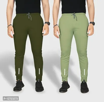 Classic Polyester Solid Track Pants for Men, Pack of 2