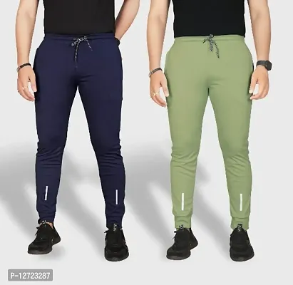 Classic Polyester Solid Track Pants for Men, Pack of 2