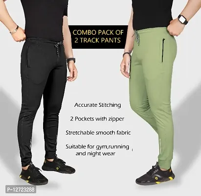 Multicoloured Polyester Regular Track Pants For Men-thumb2