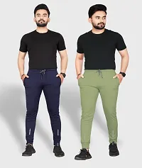 Classic Polyester Solid Track Pants for Men, Pack of 2-thumb1