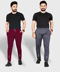 Classic Polyester Solid Track Pants for Men, Pack of 2-thumb2