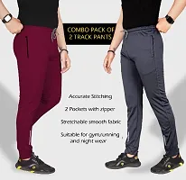 Classic Polyester Solid Track Pants for Men, Pack of 2-thumb1