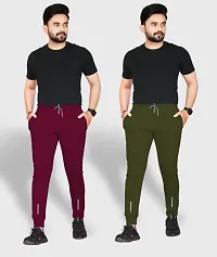 Classic Polyester Solid Track Pants for Men-thumb1