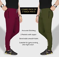 Classic Polyester Solid Track Pants for Men-thumb2